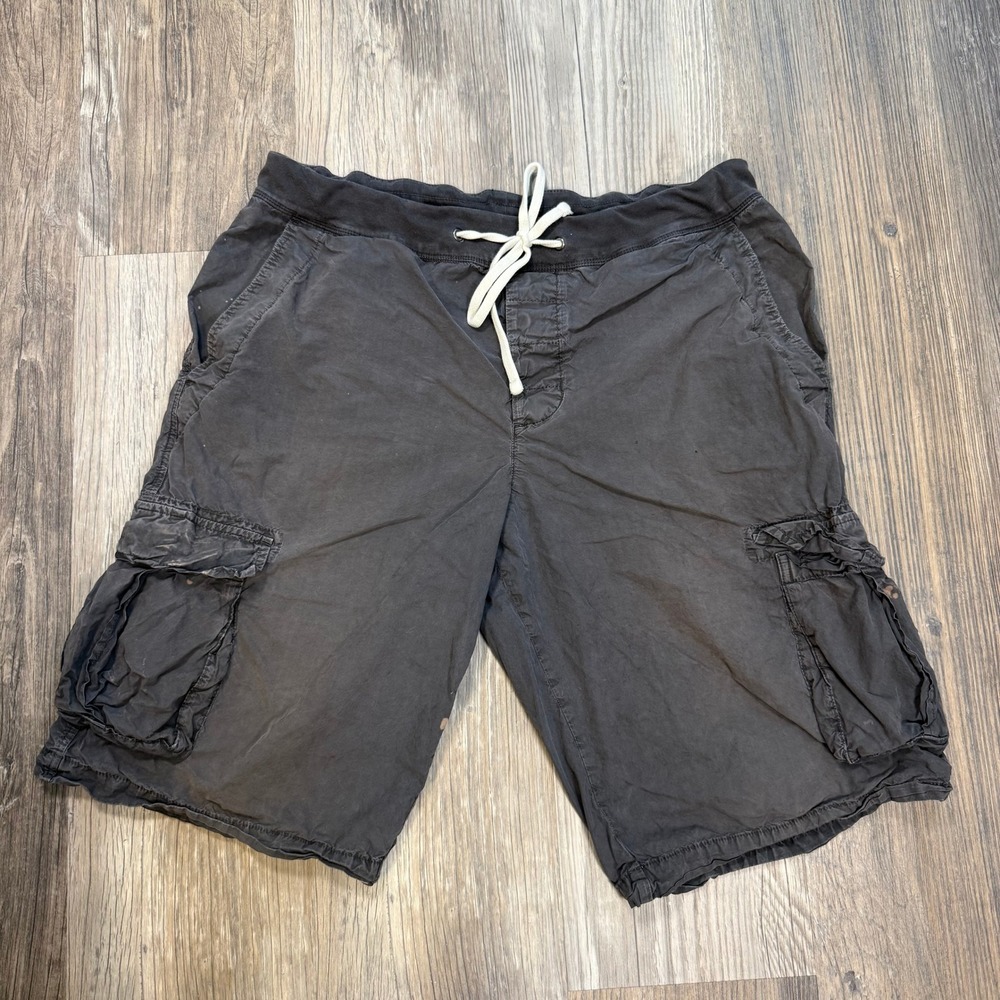 James Perse Yosemite Cargo Shorts Faded Black Size 3 Drawstring Distressed Large